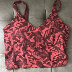 *LULULEMON* red leaf patterned align tank top